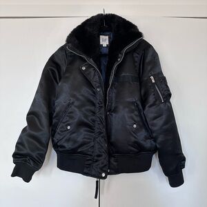 GAP Faux Fur Collar Bomber Jacket